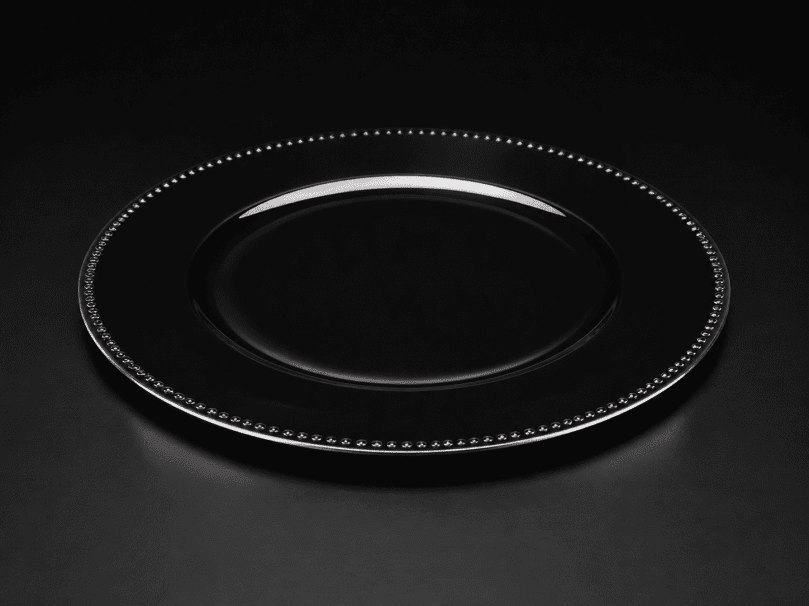 BEADED RIM BLACK BASE PLATE 330MM