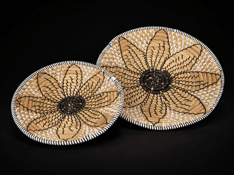 TRADITIONAL WOVEN BASKET SET 410MM AND 340MM