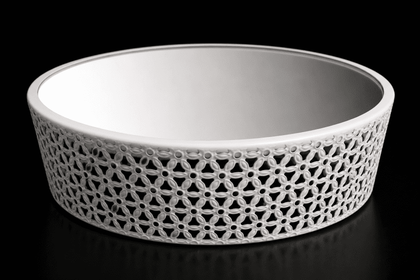 ROUND MIRROR TABLE STAND WHITE 350MM X 10MM H
