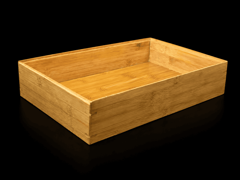 SQUARE WOODEN SERVING DISH 370MM X 260MM X 80MM