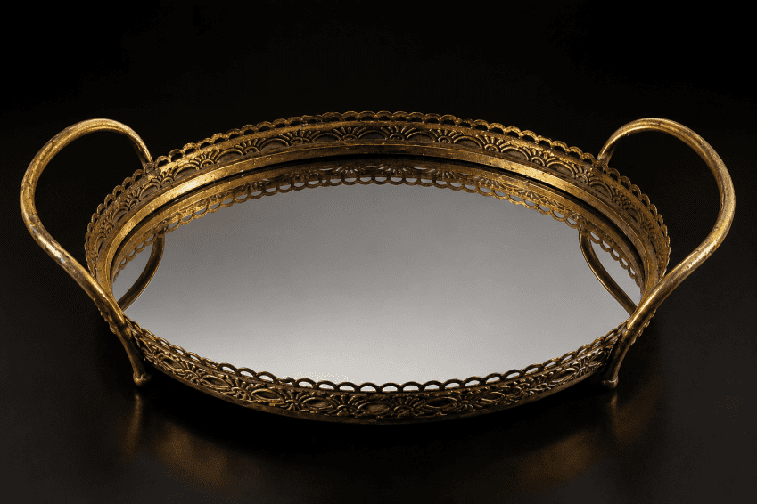 ROUND MIRRORED PLATTER 300MM X 220MM