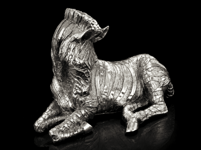 ZEBRA - SILVER 240MM X 130MM X 160MM