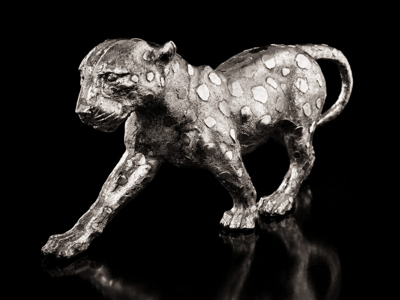 STANDING LEOPARD - SILVER