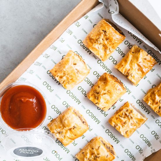 Hot: Mini Pork and Fennel Sausage Rolls, House Relish