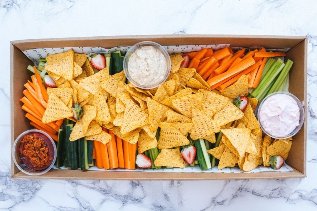 Dip Platter - 3 Dips, Corn Chips & Fresh Crudites (V, GF)