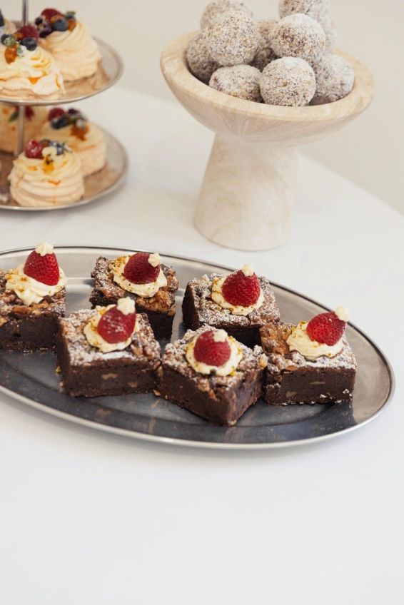 Santa Hat Christmas Chocolate & Walnut Brownies  (gf)