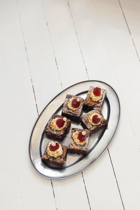 Santa Hat Christmas Chocolate & Walnut Brownies  (gf)