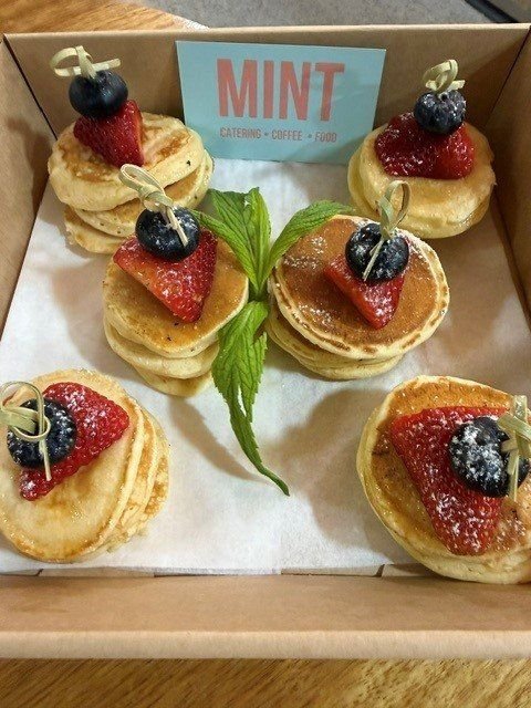Mini Pancake, Berry & Maple Skewers