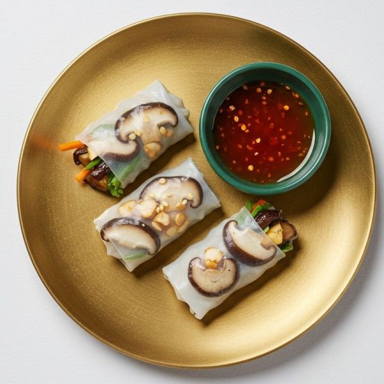 Shitake and Water Chesnut Rice Paper Rolls