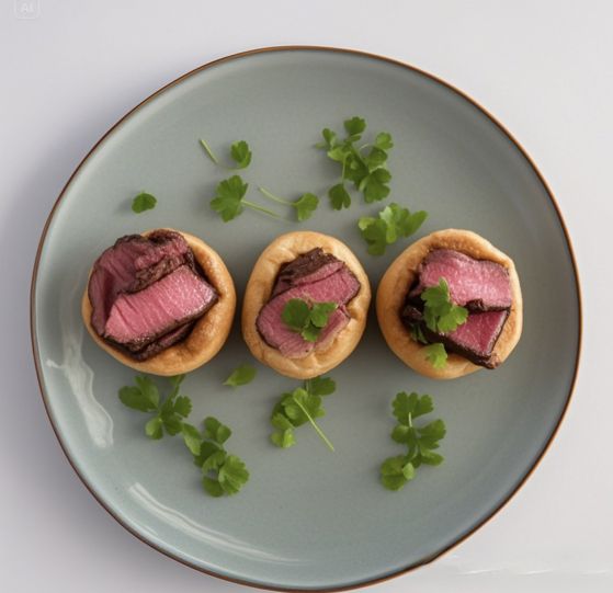 Roasted eye fillet of beef, mini Yorkshire pudding, horseradish - 15 Pieces