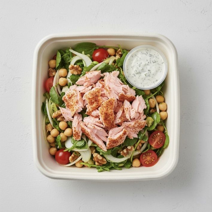 Sumac Roasted Salmon & Chickpea Salad