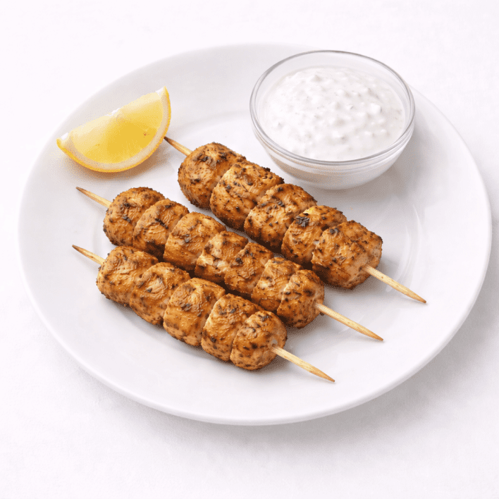 Cajun Chicken Skewers with Ranch dressing