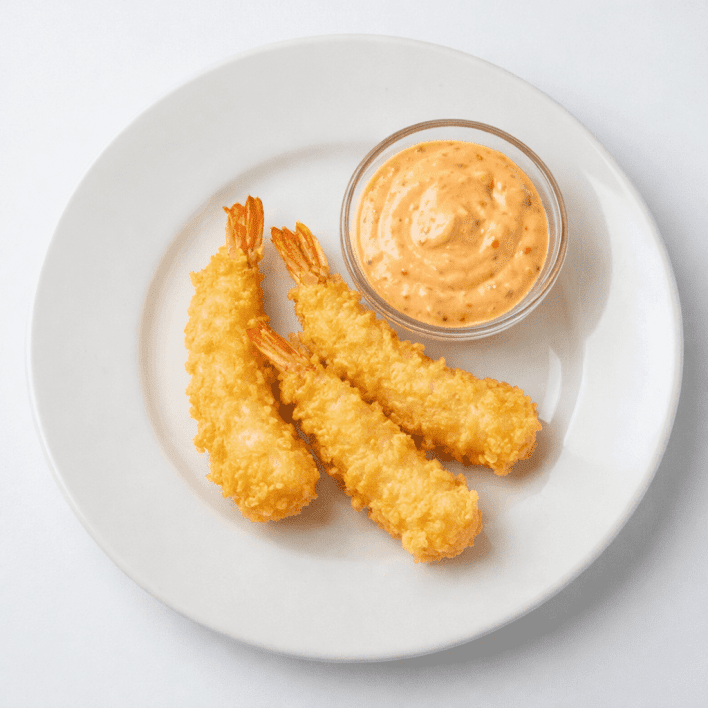 Tempura Prawns with Kimchi Mayo