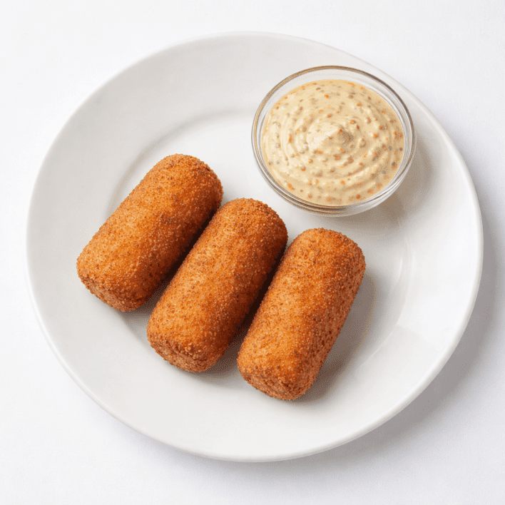 Slow Cooked Beef Cheek Croquettes with Wholegrain Mustard Mayo