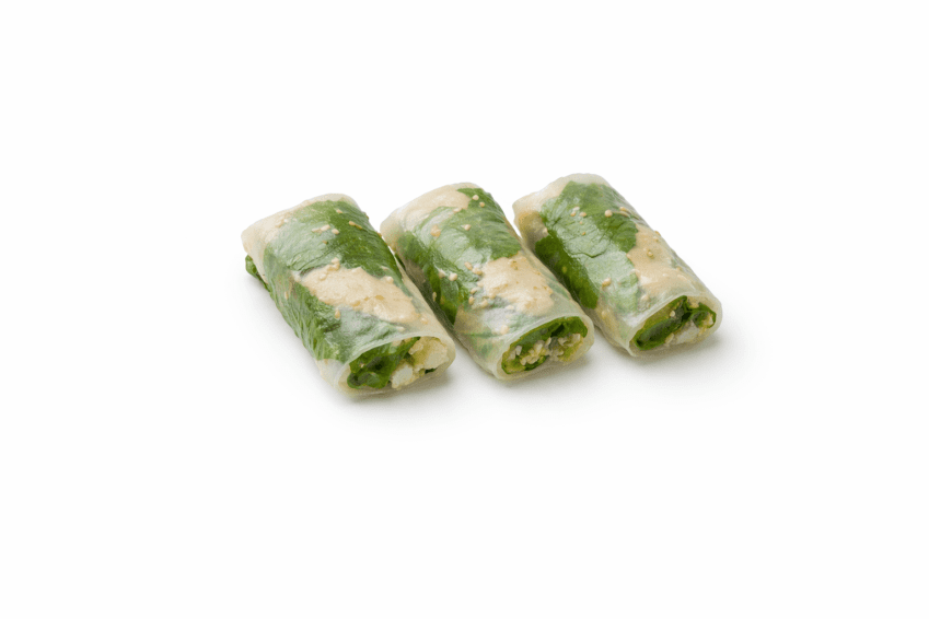 Steamed chicken, shiso cress, rice paper rolls, sweet chilli