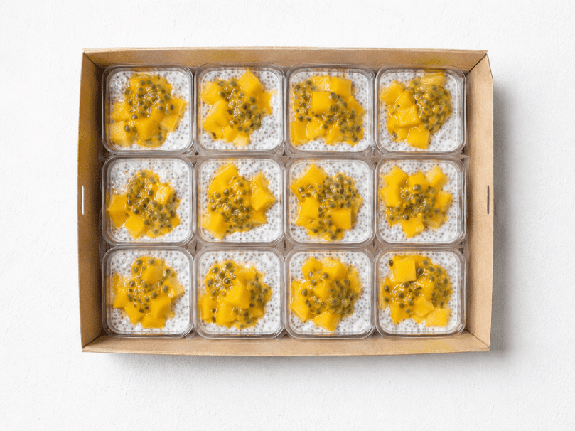 Chia Seed Mango, Passionfruit Pots