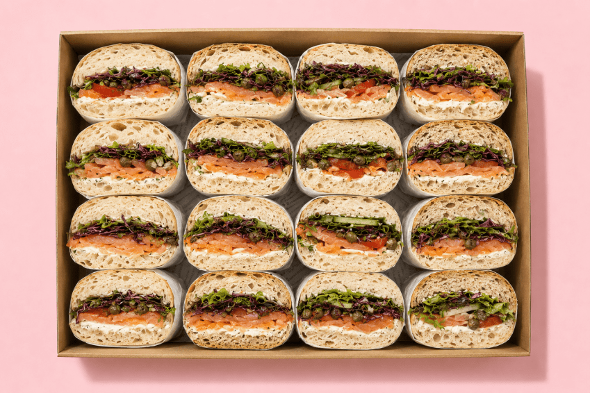 Smoked Salmon, Dill, Red cabbage Spinach, Panini