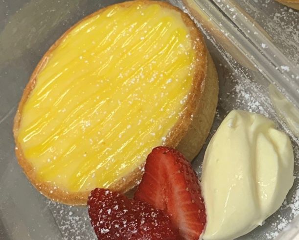 Lemon & Lime citrus tart with double cream