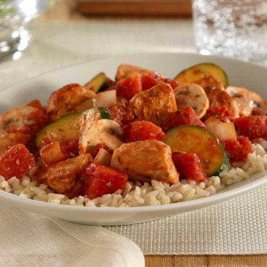 Chicken cacciatore with jasmine rice