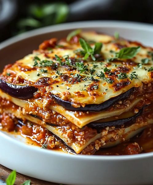 Grilled Eggplant & Roast Sweet Potato Lasagne