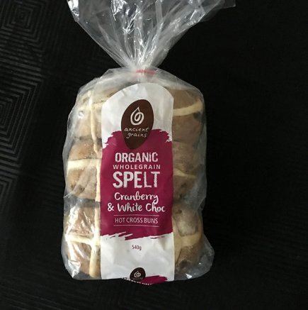 Wholemeal Hot X Buns White Choc & Cranberry (6 pk) 540g