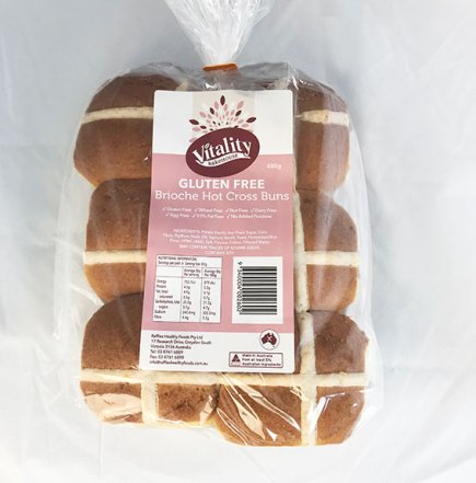 Gluten Free Brioche Easter Buns (6 Pk) 480g
