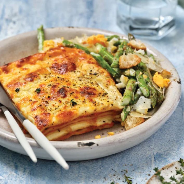 Pumpkin and Spinach lasagne