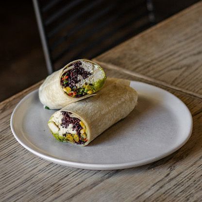 Chicken with Winter Greens, Feta, Corn, Slaw & Avocado