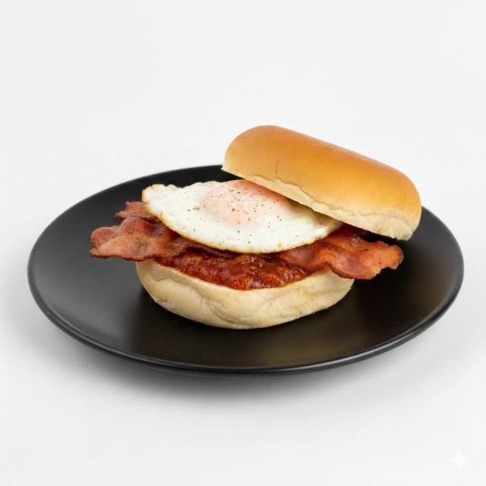 Bacon & Egg Roll with tomato relish