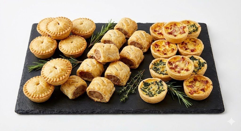 Mini Sausage Rolls, Party Pies and Quiche Combo 