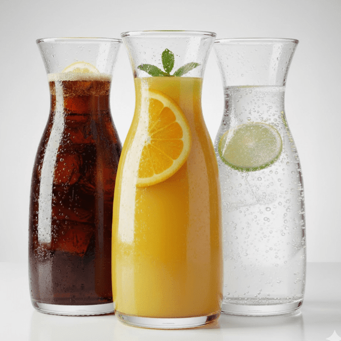 Selection of juices, soft drinks & mineral water
