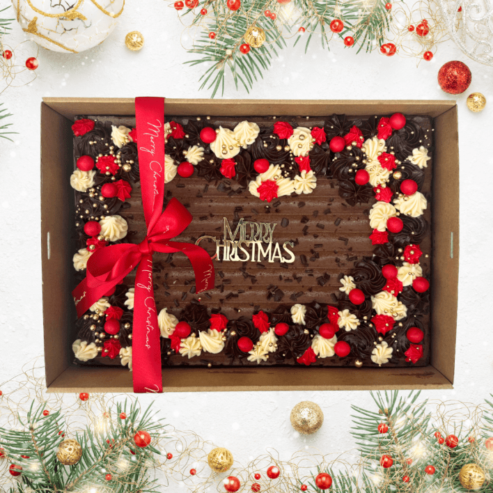 Christmas Chocolate Slab Cake 