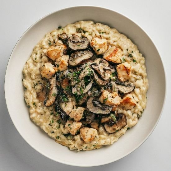 Chicken & Porcini Mushroom Risotto (rice dish)