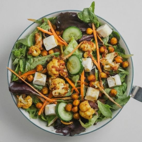 Roasted Cauliflower, Chickpea & Feta Salad