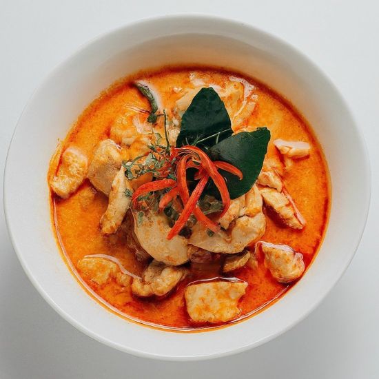 Thai Fish Red Curry with Steamed Rice