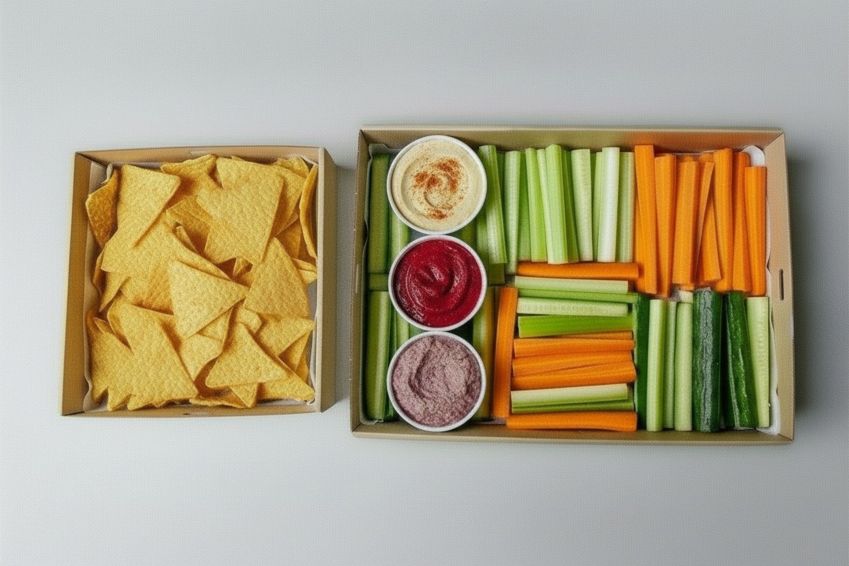 Veggie Sticks, Dips & Corn Chips