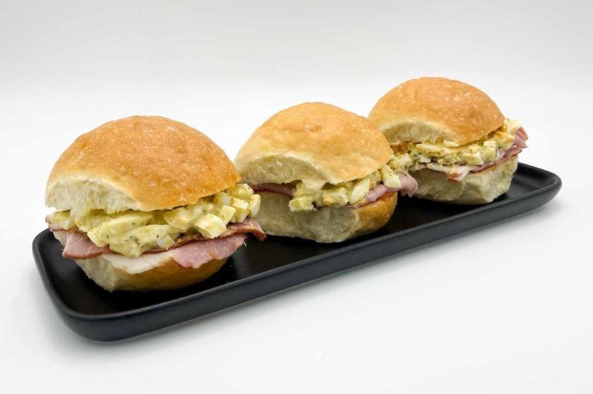 Breakfast Potato Bun with Egg Salad - traditional or vegetarian