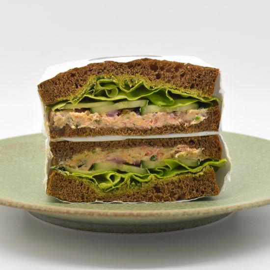 Salmon Pate on Dark Rye Sandwich