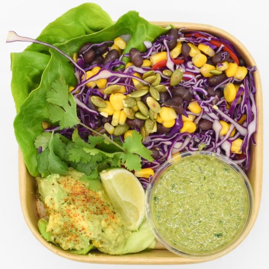 Red Cabbage, Black Bean & Corn Slaw Bowl