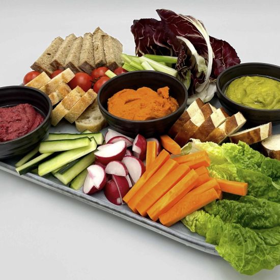 Dips with crudités & seasonal vegetables