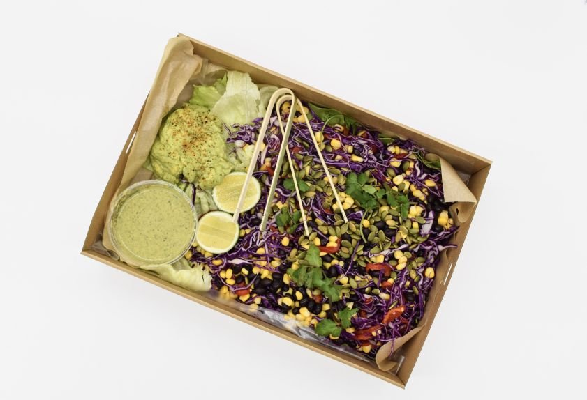 Shared Red Cabbage Slaw w Smashed Avocado