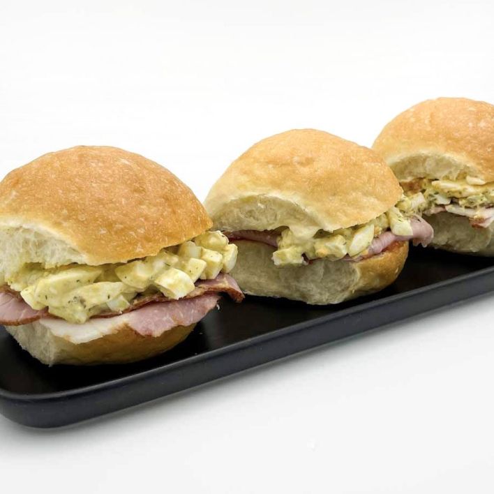 Breakfast Milk Bun with Egg Salad - traditional or vegetarian