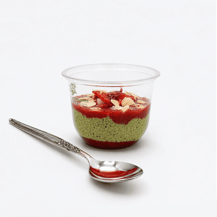 Chia Pot with Matcha & Strawberry 