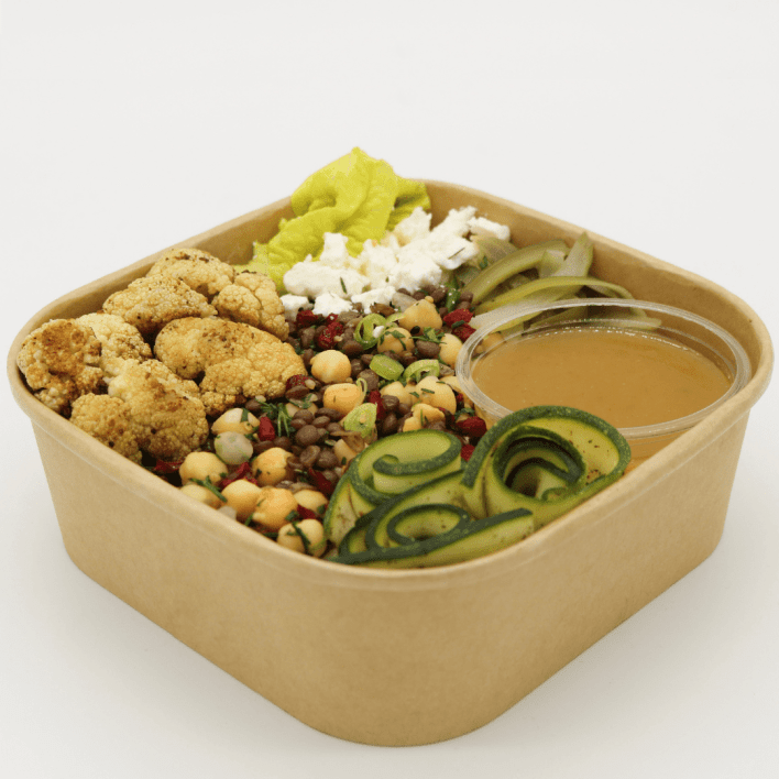 Middle Eastern Chickpea, Vegetable & Feta Salad Bowl