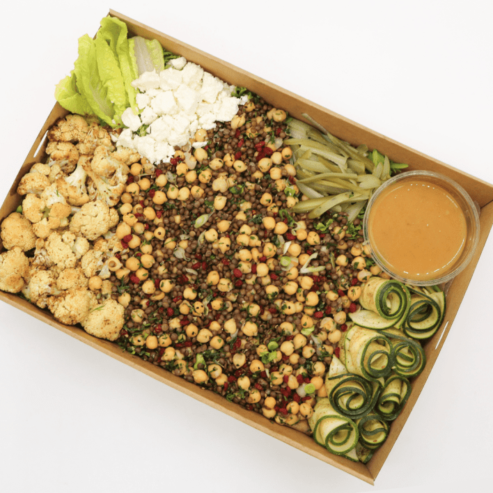 Shared Middle Eastern Chickpea, Vegetables & Feta Salad