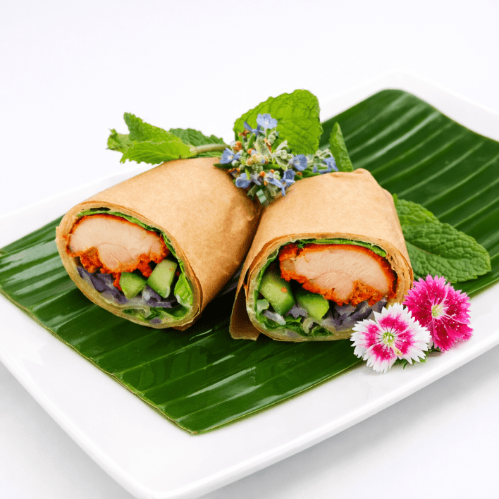 Mini Chicken 65 Roti Wrap - and served warm 