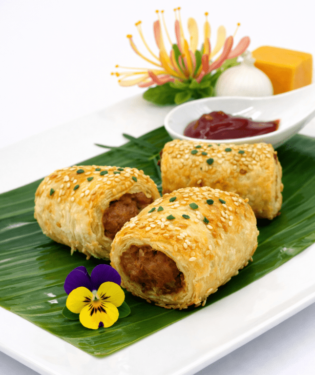 Homemade Sausage Rolls - served with tomato sauce