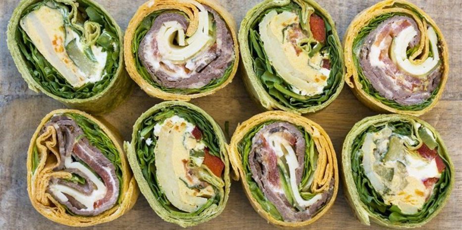 Assorted Gourmet Tortilla Wraps (cut into 4)