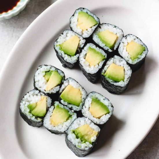 Hand Rolled Avocado Sushi (1pc) gf / vgn / nf 