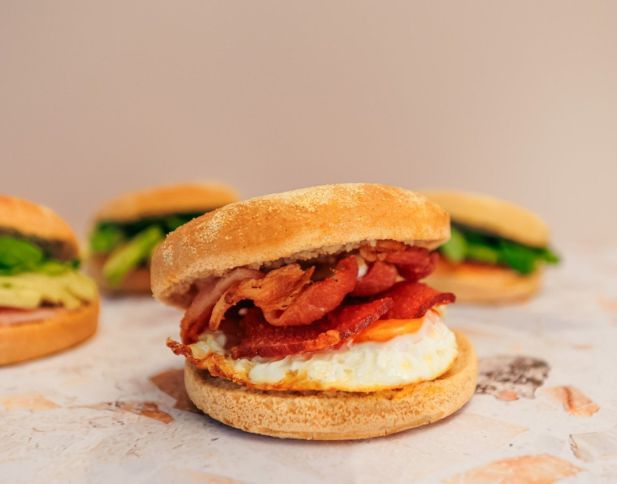 Gluten Free Toasted English Muffin - Egg & bacon gf / nf